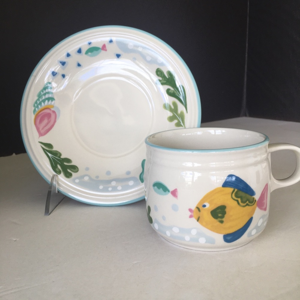 Studio Nova BARRIER REEF Y2310 Mikasa Cup Saucer Sea Fish Ocean Shells Seaweed